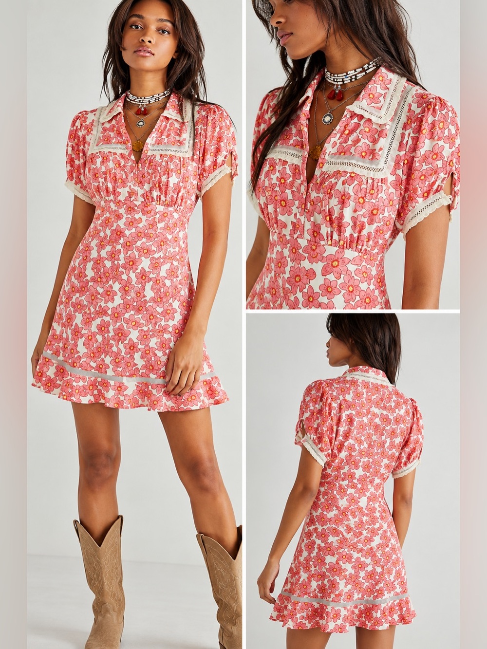 Free People Warm Glow Mini Dress in Petal Bloom | Medium